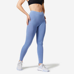 Leggings Fitness 500 Fit+ Mujer Azul Slim