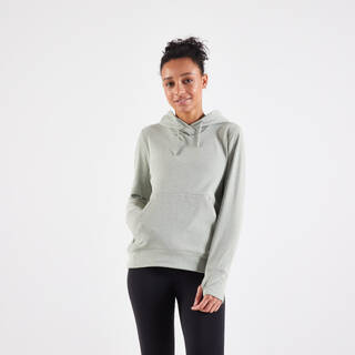 Women's warm running hoodie - khaki