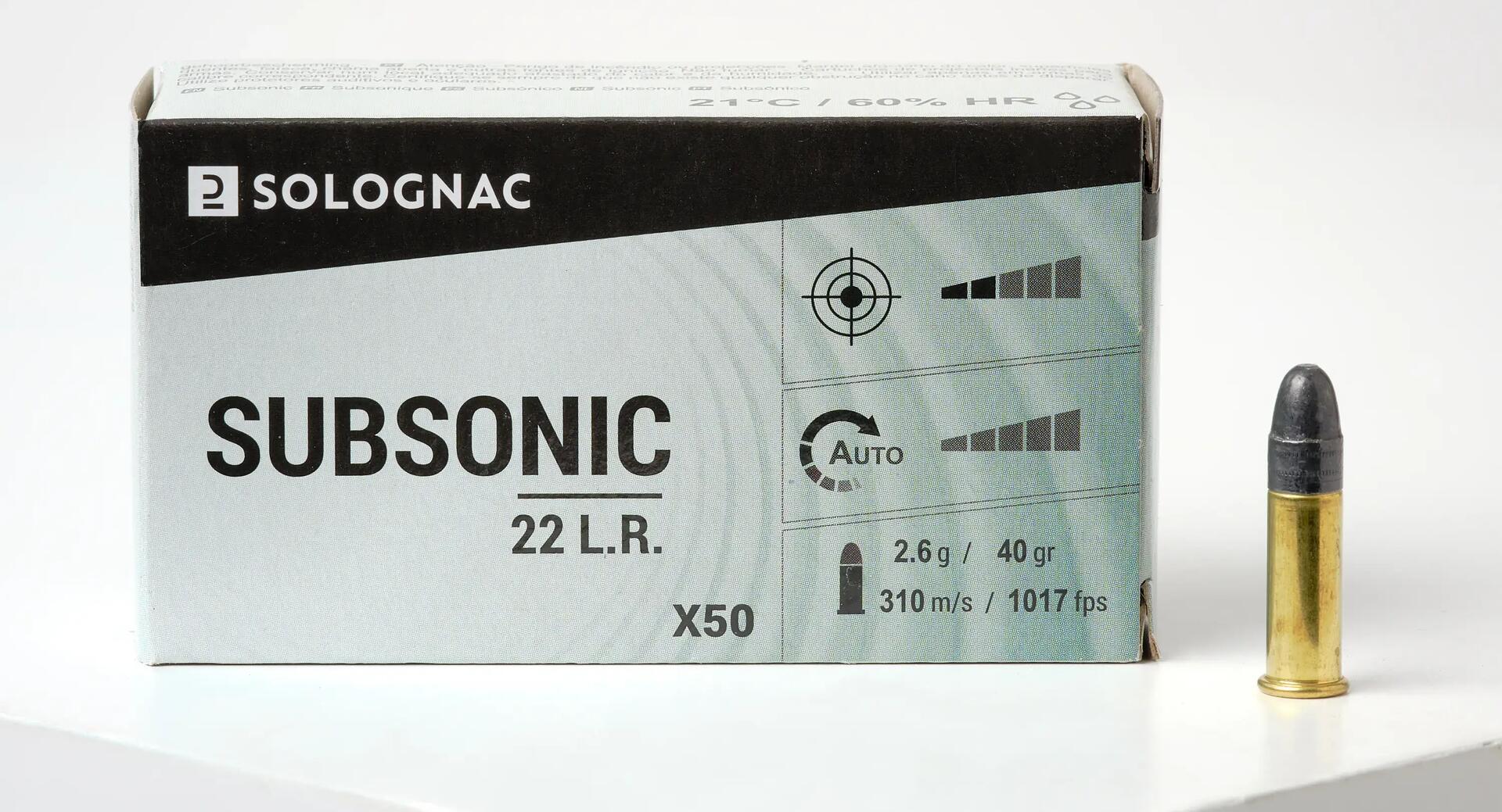 Munition subsonic 22 LR Solognac