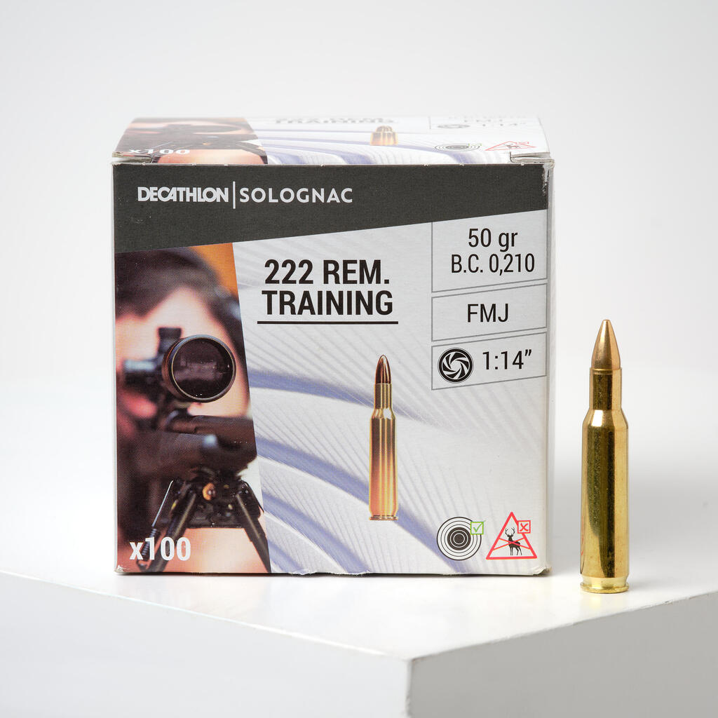 222 REMINGTON FMJ X 100q TRAINING AMMUNITION FOR RECREATIONAL SHOOTING