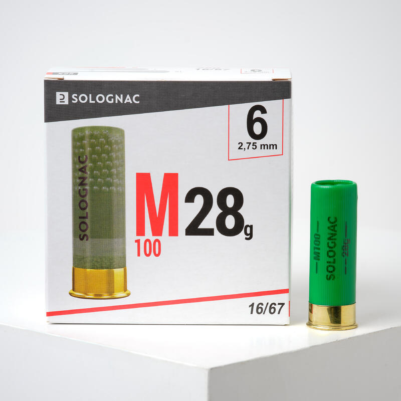 CARTOUCHE M100 CALIBRE 16/67 28G PLOMB N°6 X25