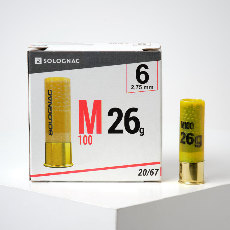 CARTOUCHE M100 CALIBRE 20/67 26G PLOMB N°6 X25