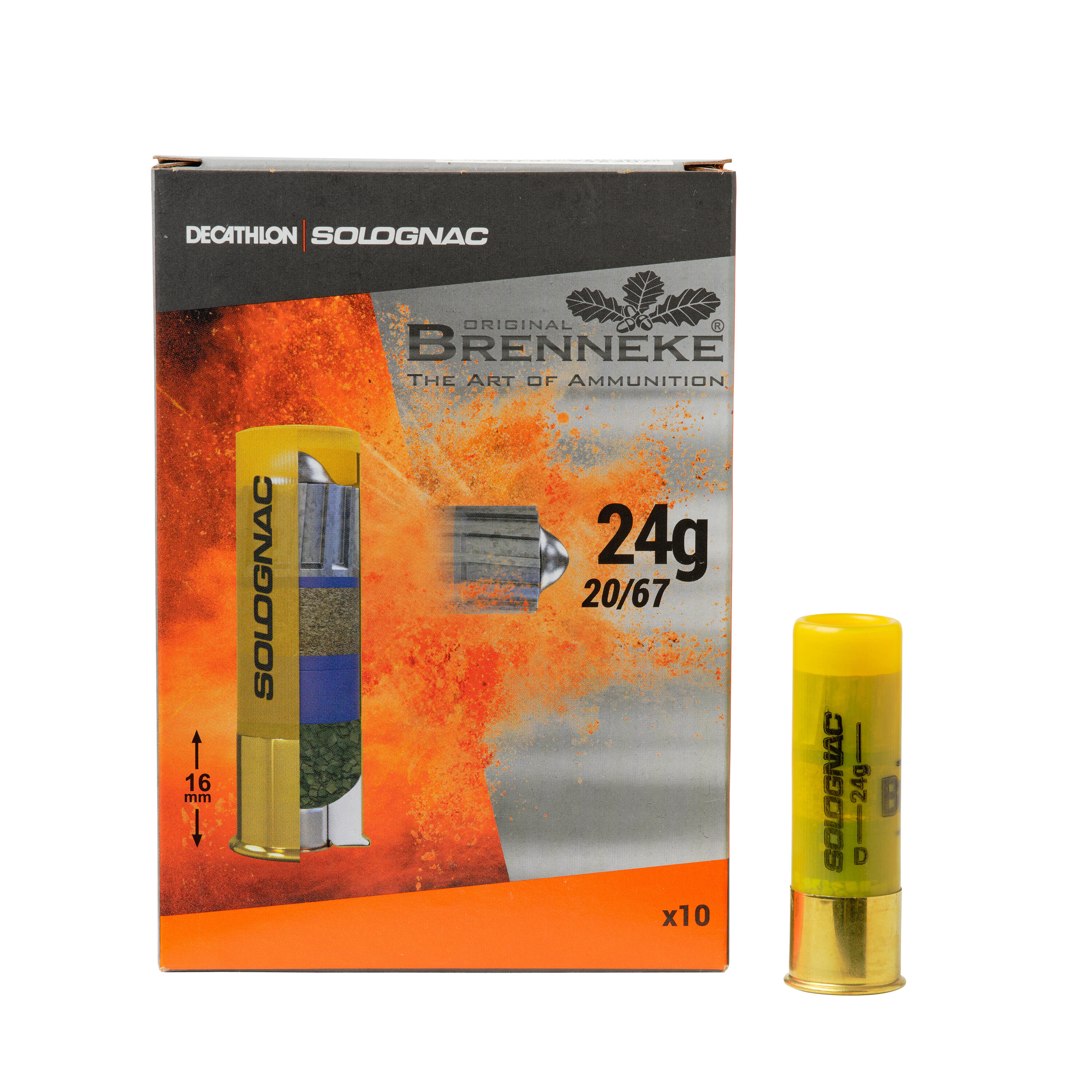 Cartucho Bala Caza Solognac Brenneke Calibre 20/67 X10 8/9