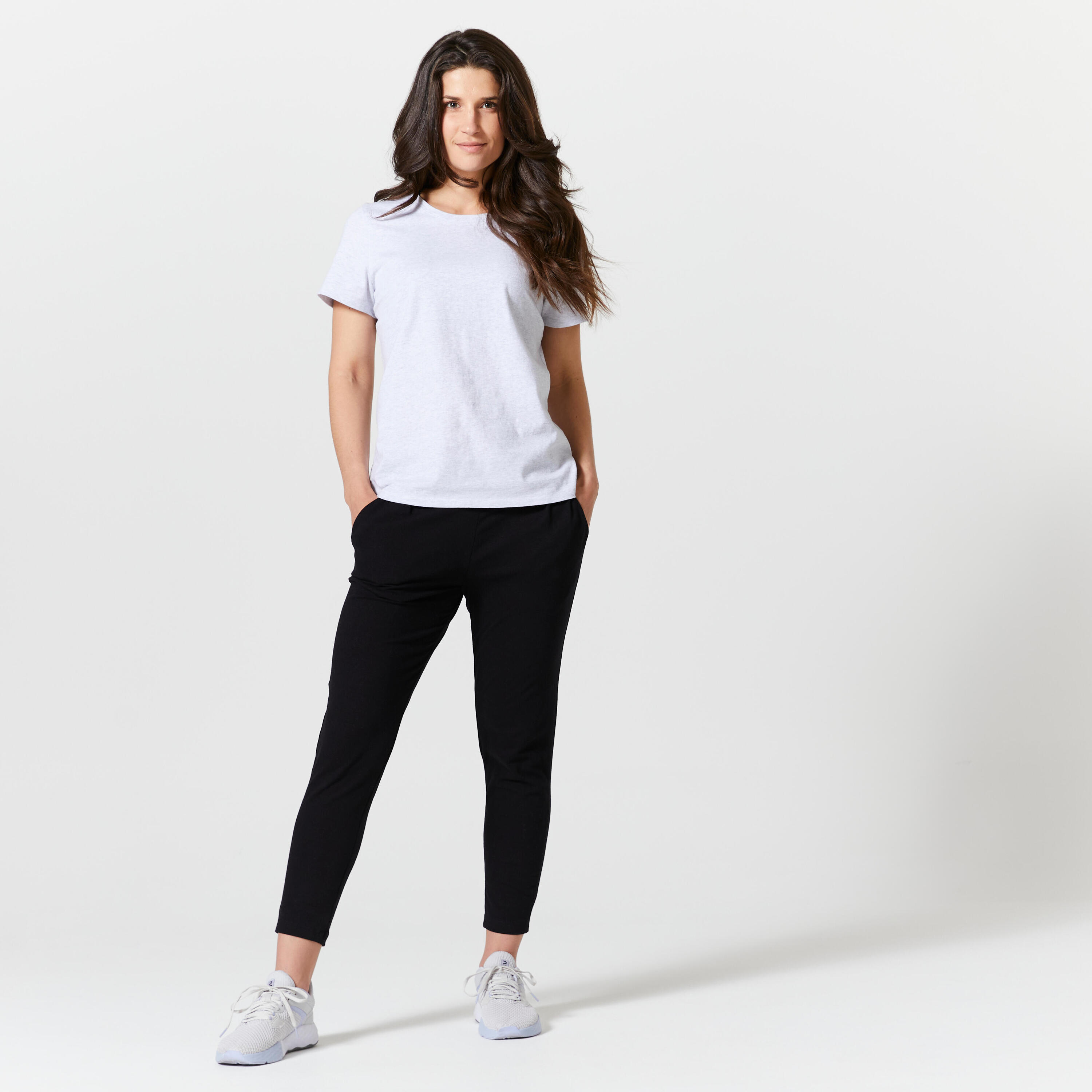 Women's Tapered Fitness Joggers 120 - Black 2/5