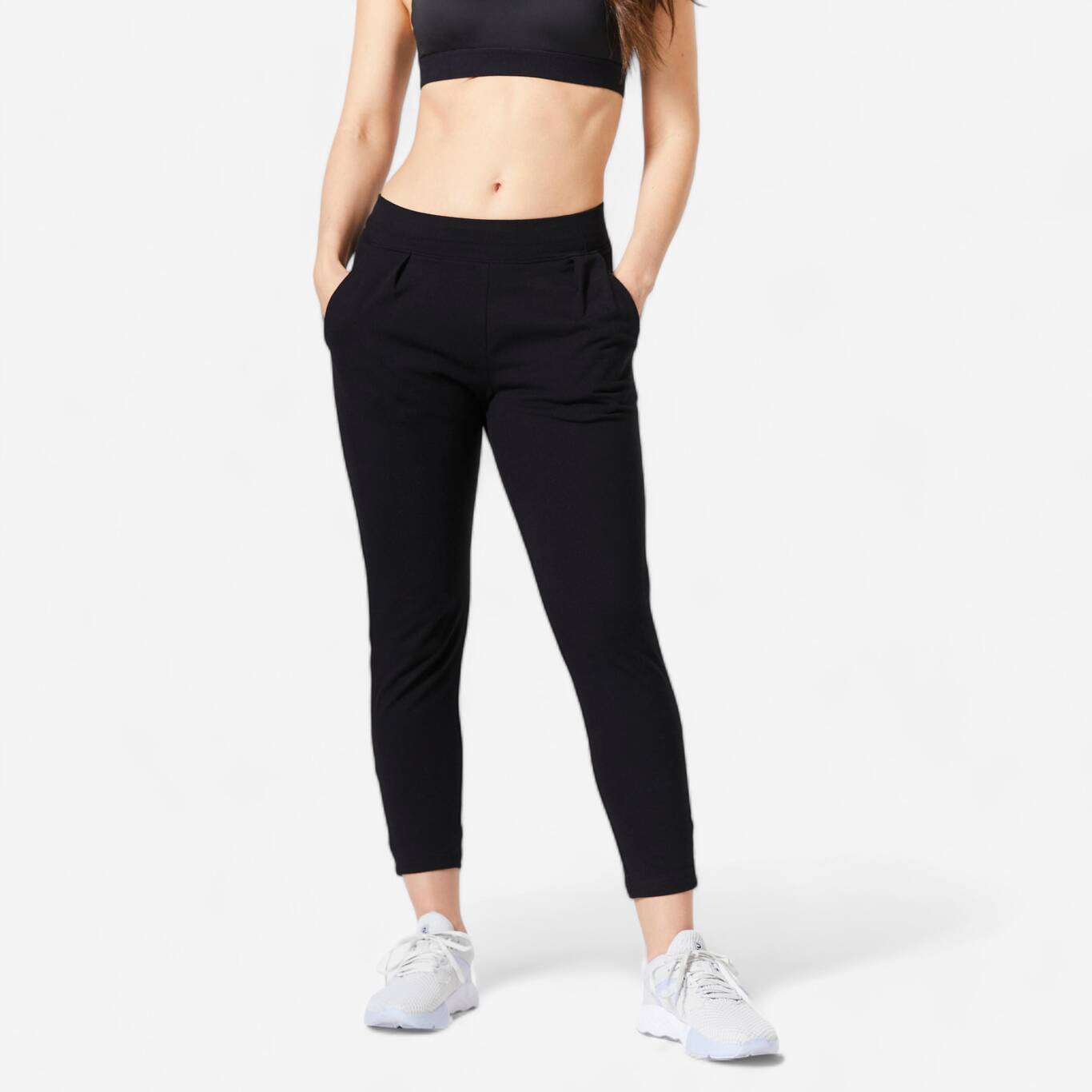 Women's Tapered Fitness Joggers 120 - Black