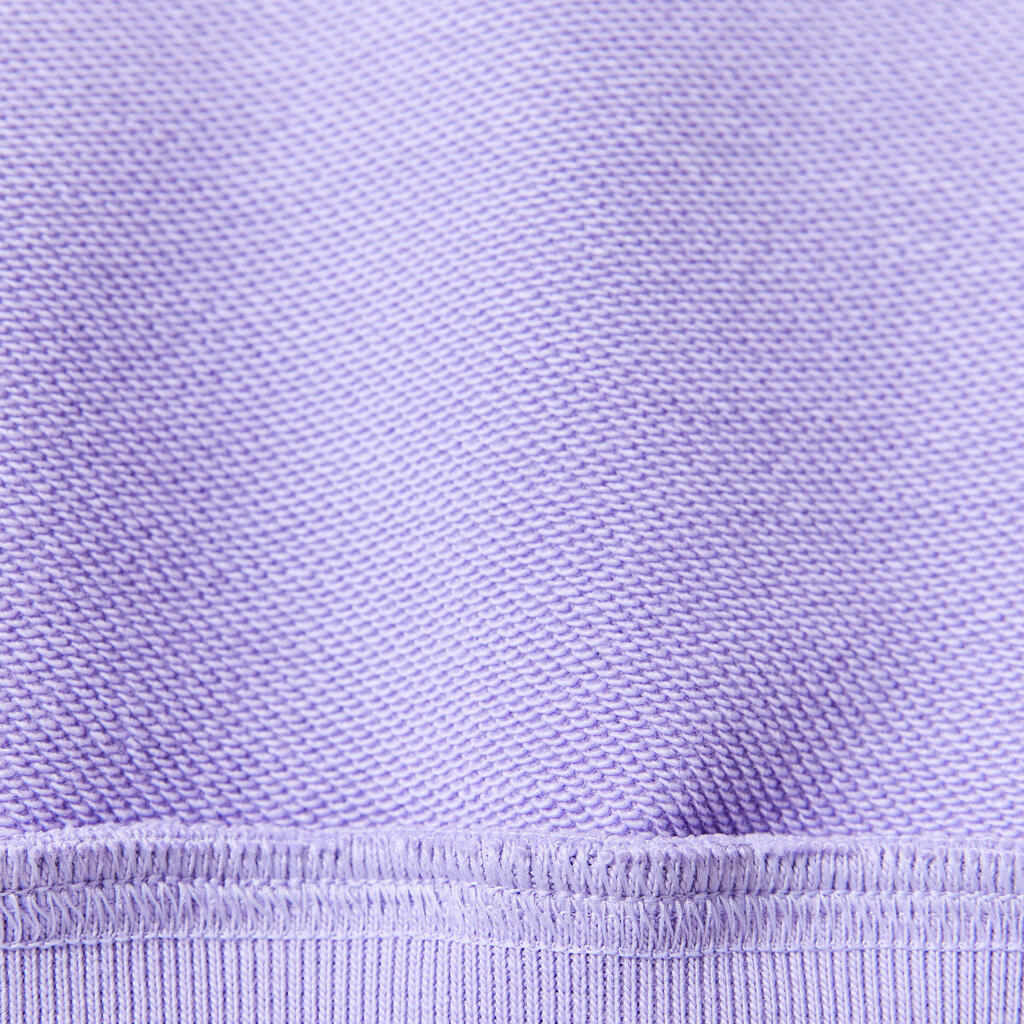 Sieviešu standarta piegriezuma fitnesa bikses “500 Essentials”, violetas