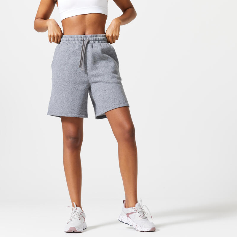 Short 2 en 1 fitness cardio training DOMYOS femme 500 : infos, avis et  meilleur prix. Vêtements running Femme.