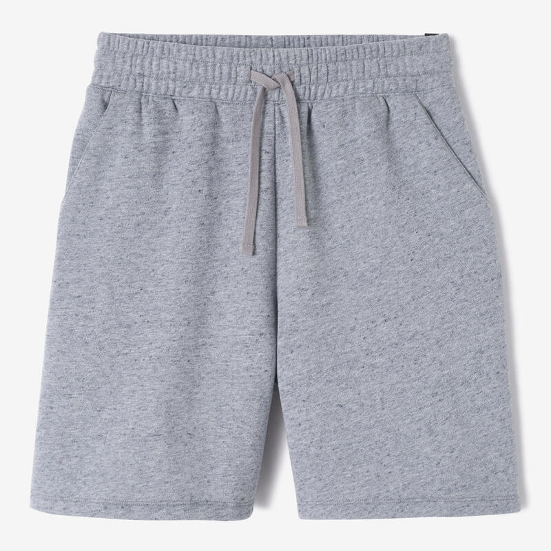 Short fitness molleton femme - 520 gris chiné