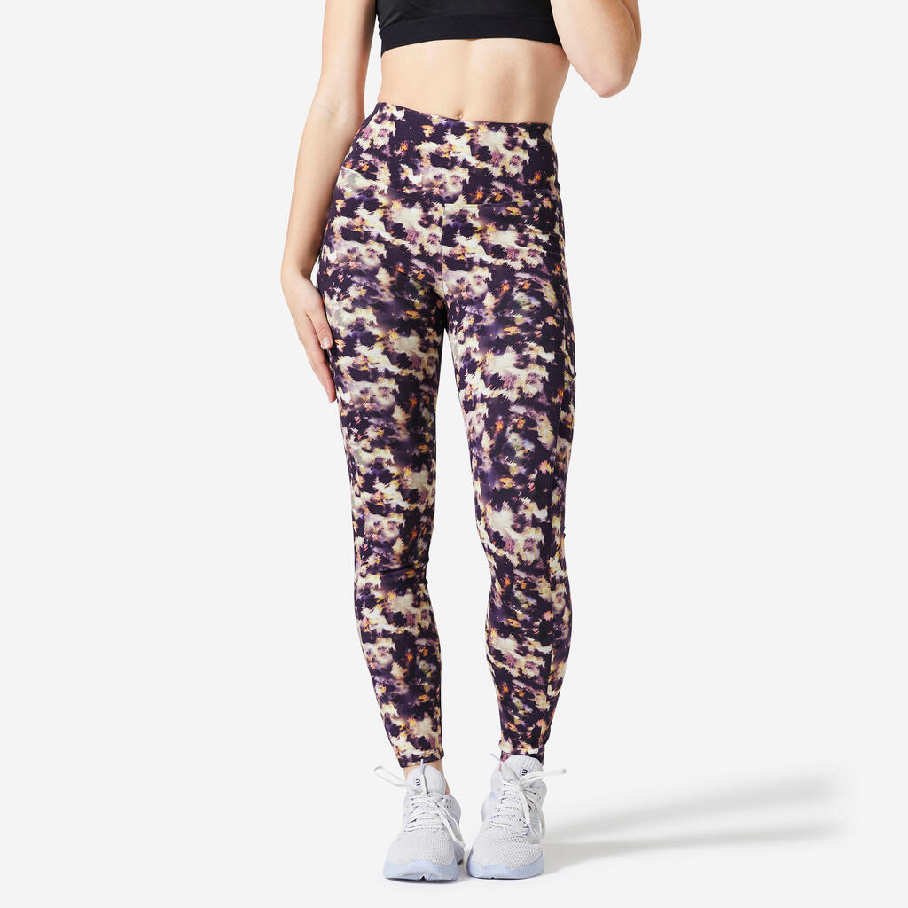 Printed Leggings with Pockets - Grey