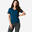 Camiseta Fitness 500 Mujer Azul Petróleo Cuello Pico