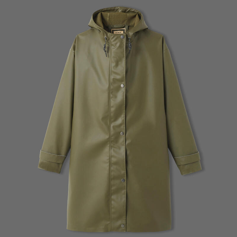 Parka impermeable vélo ville unisexe - kaki