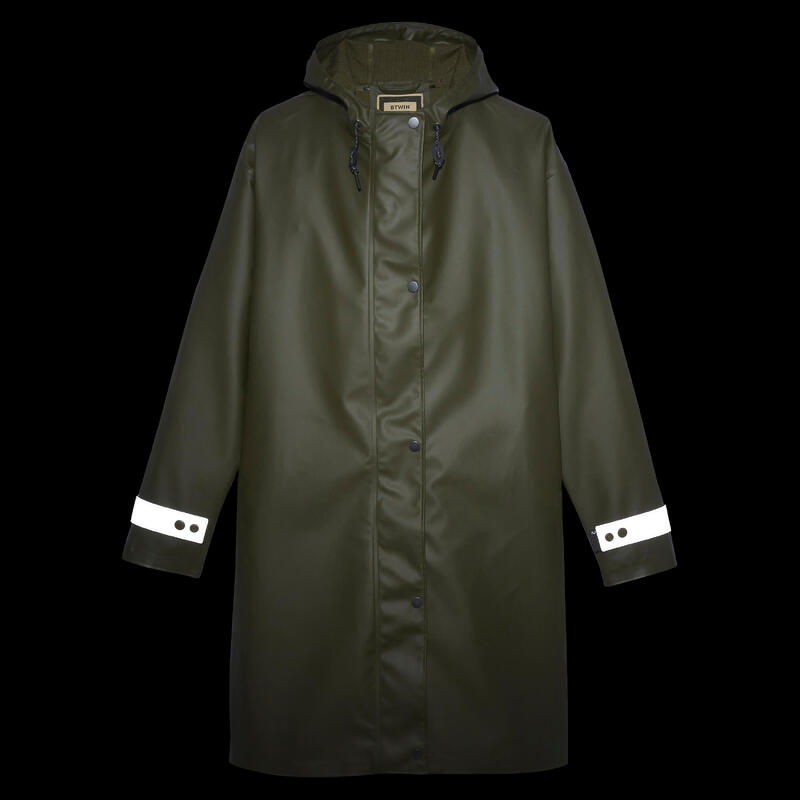 Parka impermeable vélo ville unisexe - kaki