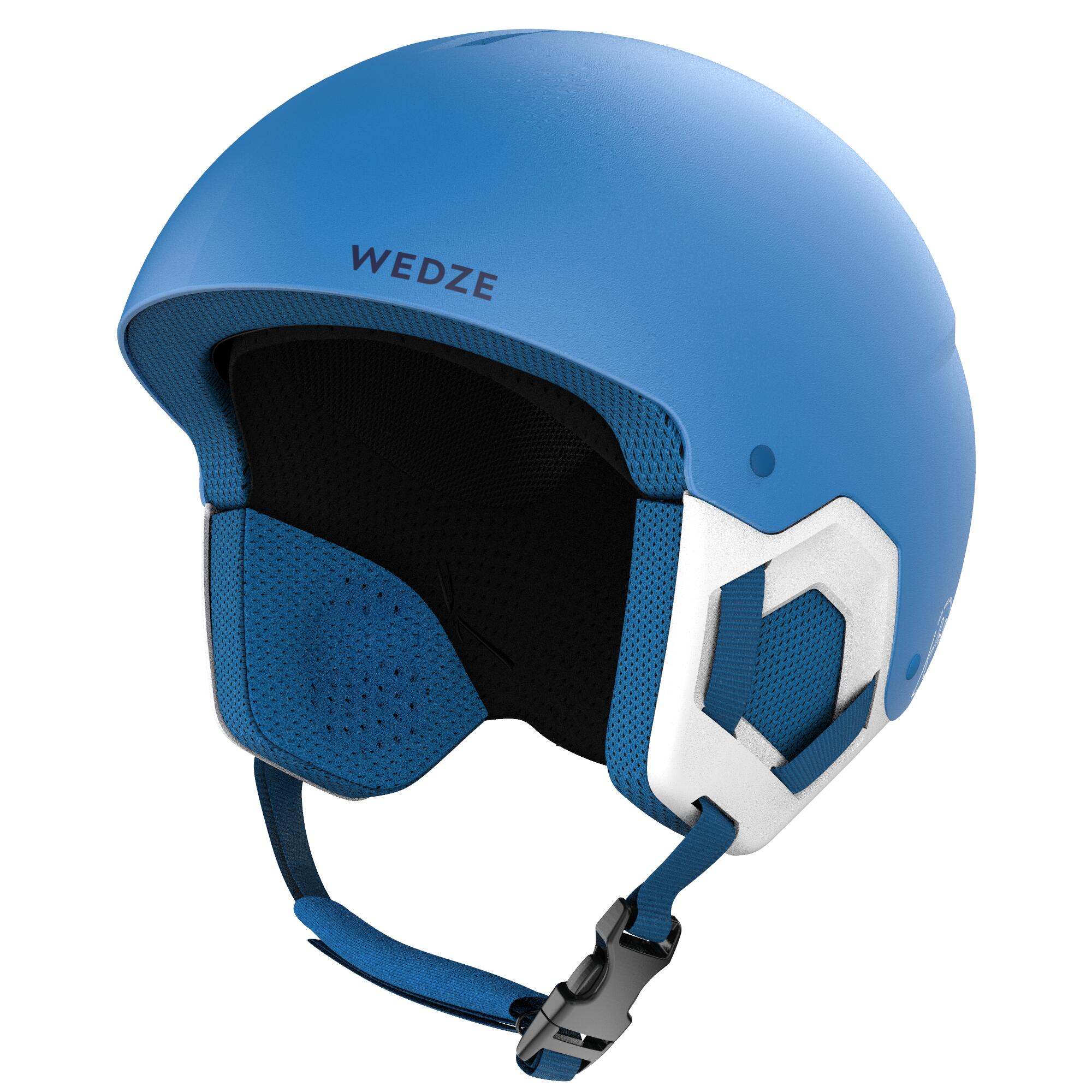 Kids’ Ski Helmet HKD 500 myosotis blue, Snow white Wedze Decathlon