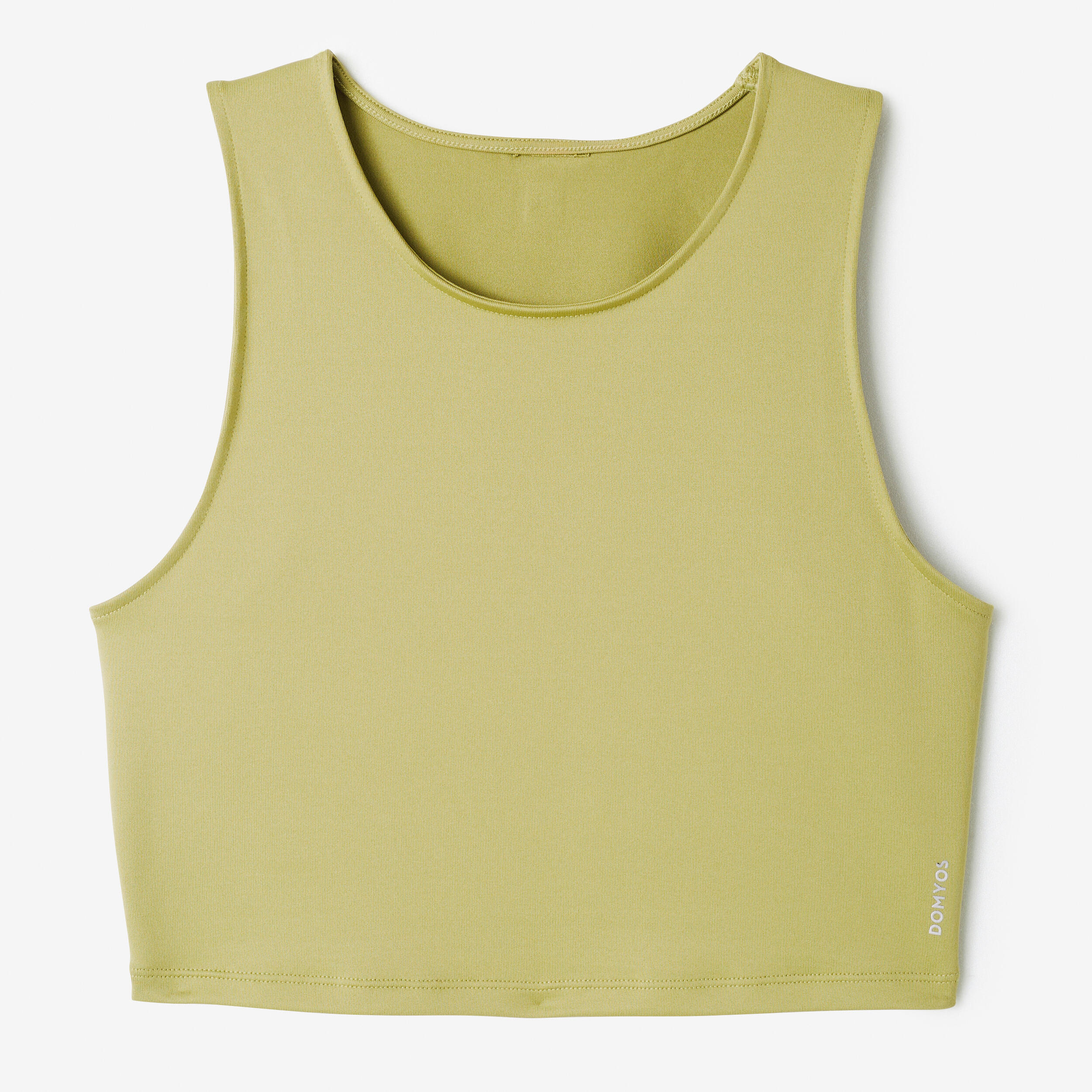 Women's Cardio Fitness Cropped Tank Top - Olive Green 7/8