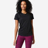 T-shirt manches courtes fitness cardio femme Noir