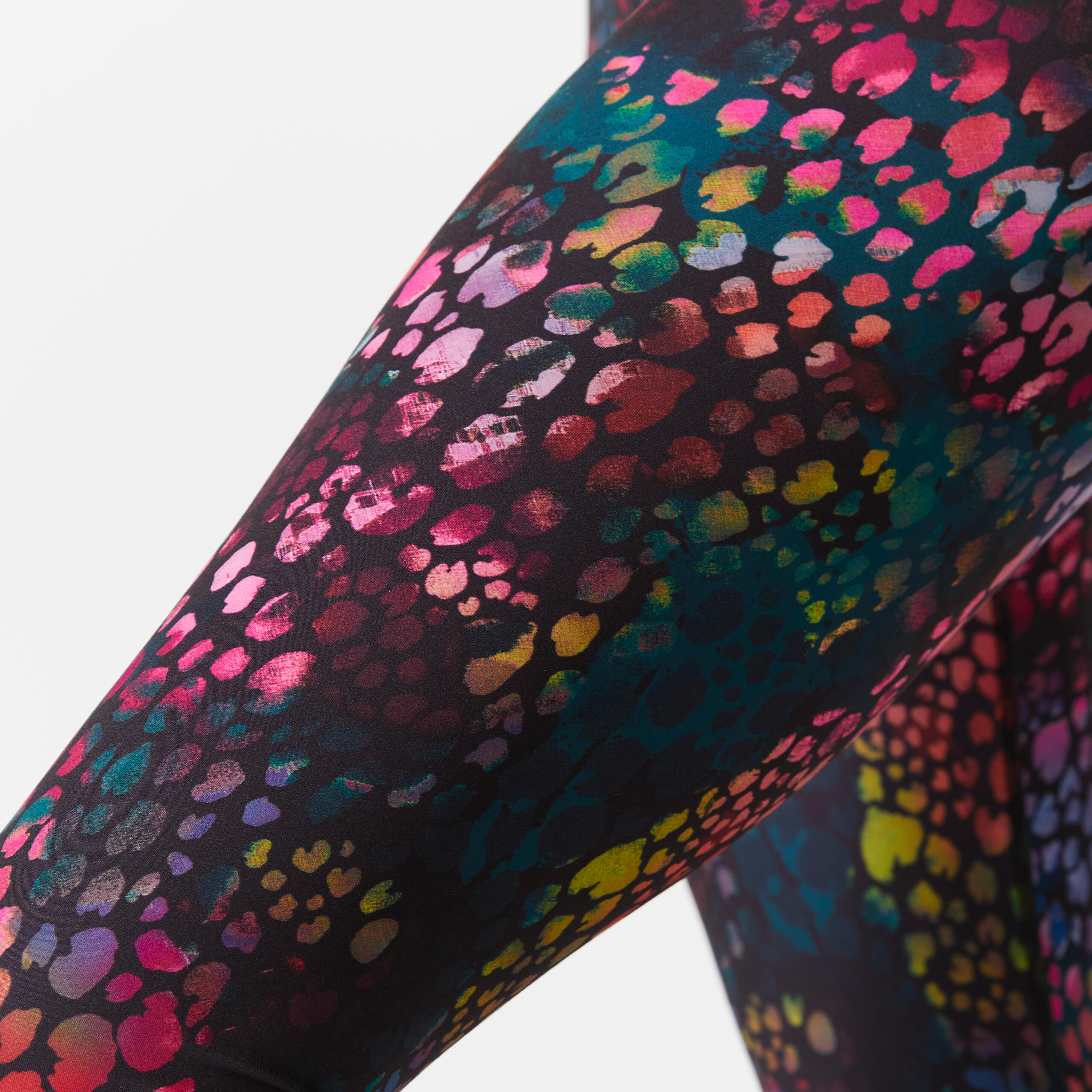 Women's high-waisted sports leggings, multi-coloured print 4/6