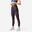 Leggings donna fitness 500 vita alta poliestere traspirante stampati