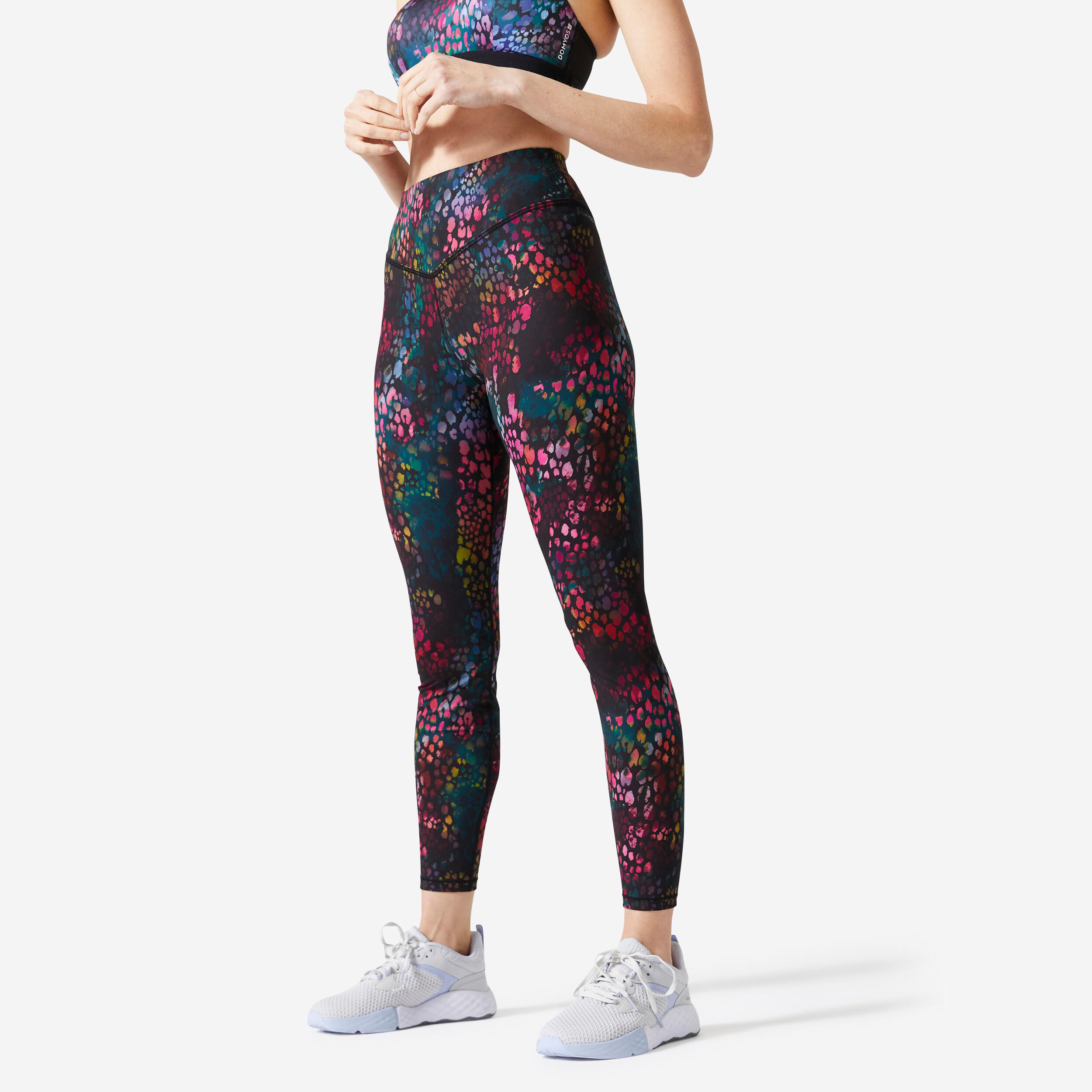 Legging voor cardiofitness dames hoge taille