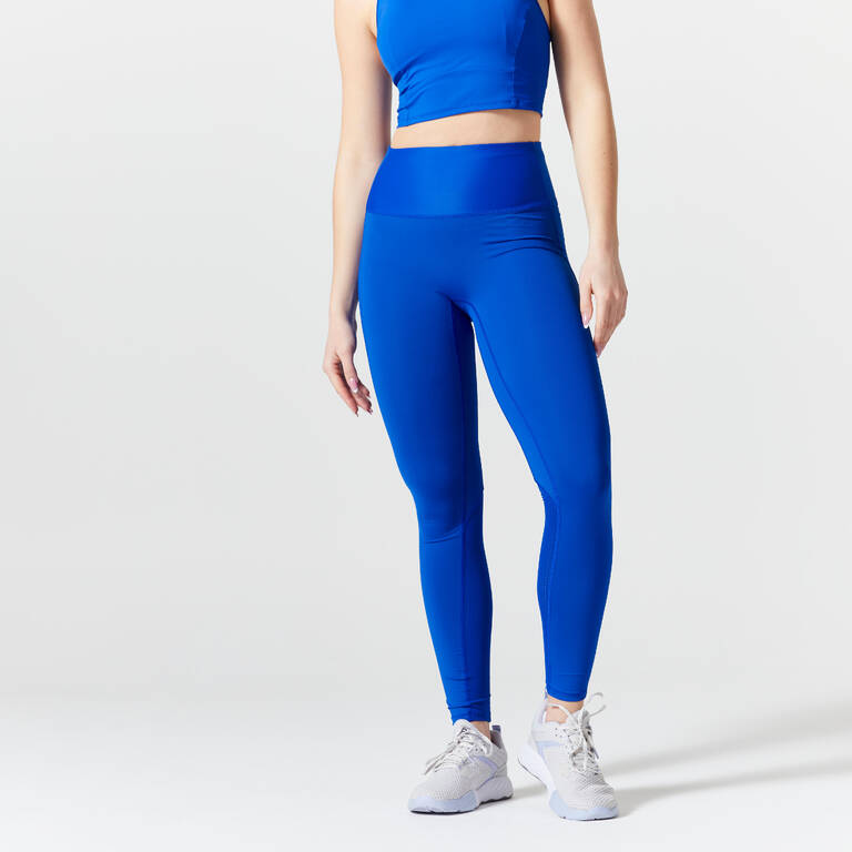 Women's High-Waisted Body-Shaping Fitness Cardio Leggings - Blue