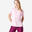 T-shirt voor cardiofitness dames lichtroze