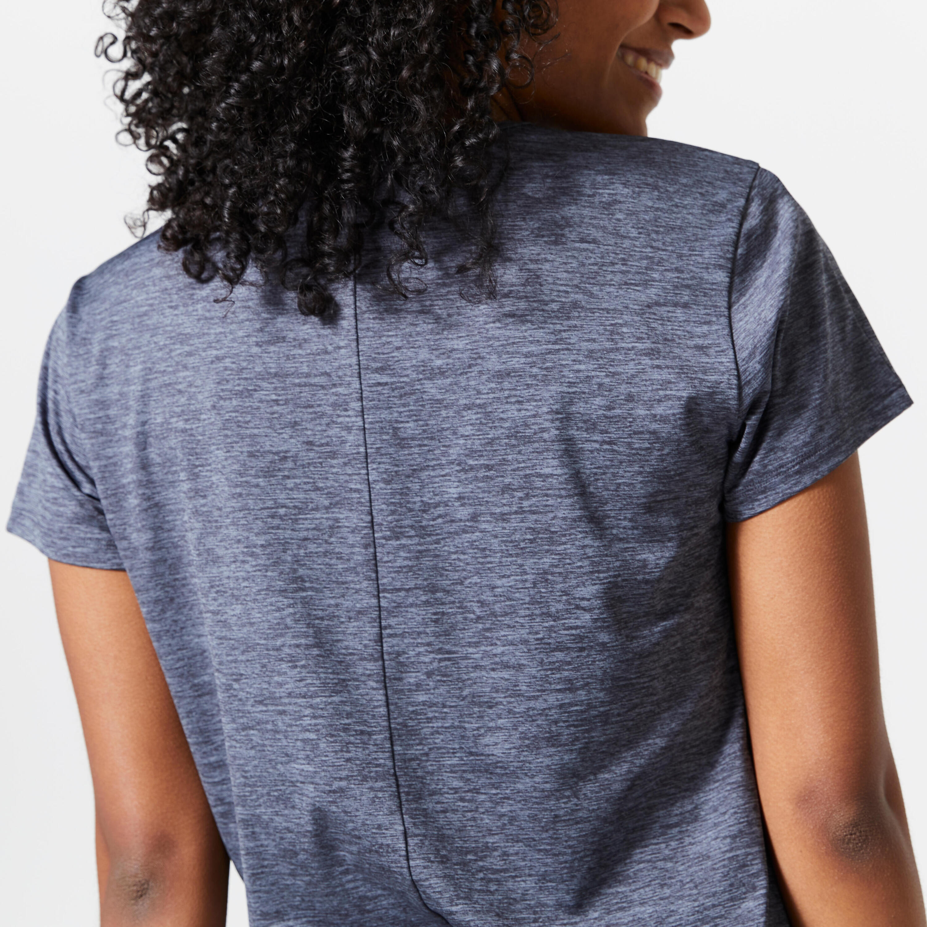 T-Shirt de Fitness Mulher Cinzento Mesclado 15/30