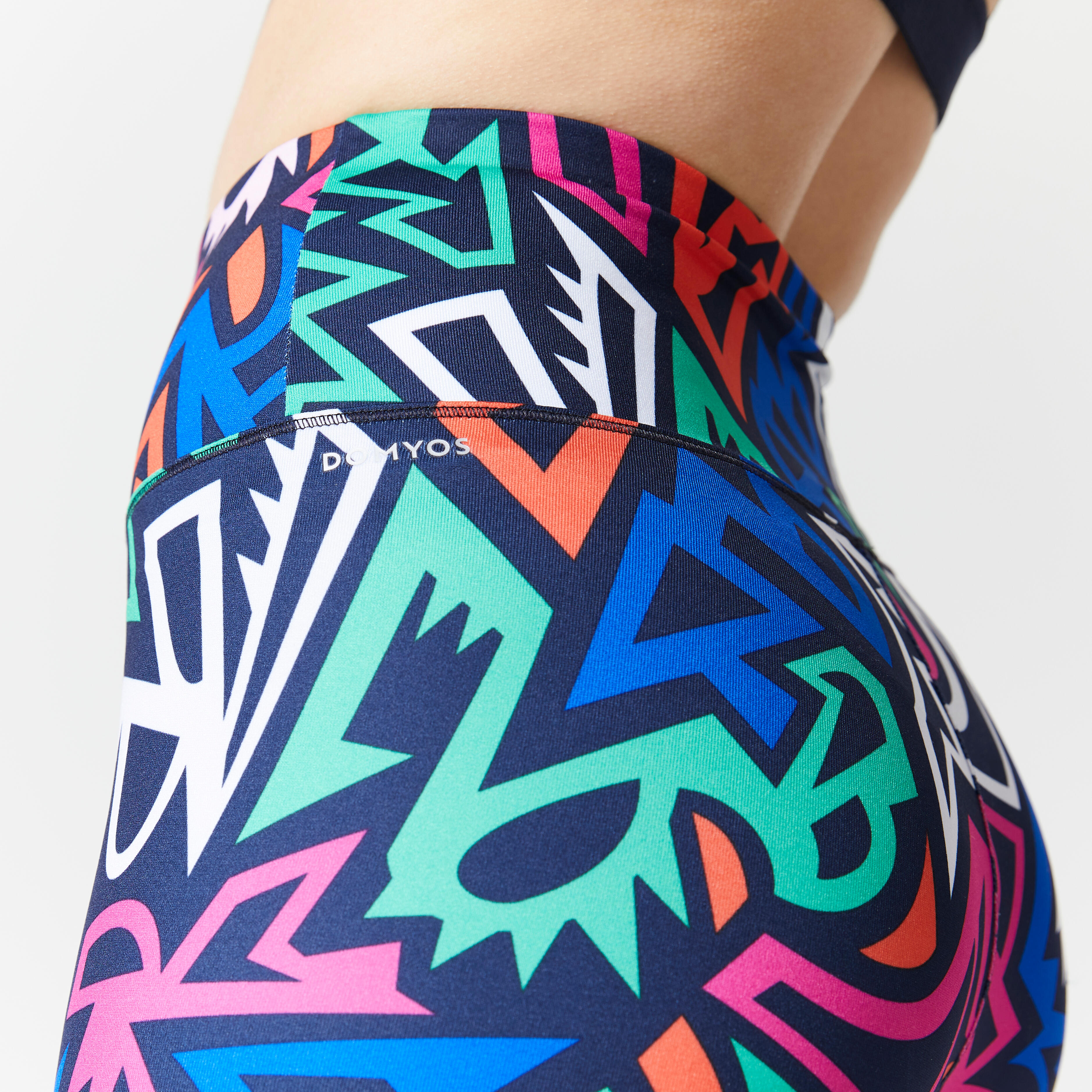 Mallas ciclistas cortas fitness talle alto Mujer Domyos Decathlon