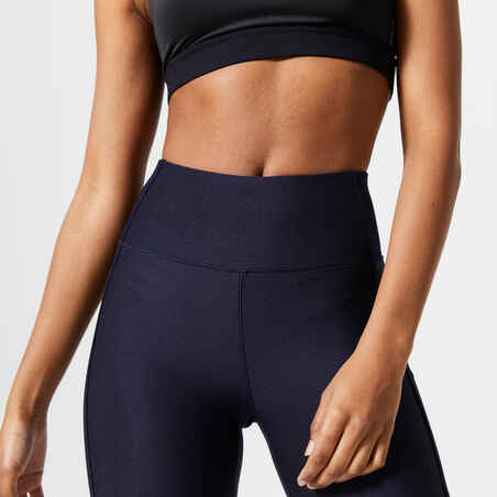 Women's phone pocket fitness high-waisted leggings, blue mix