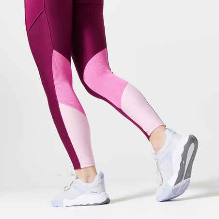 Women's phone pocket fitness high-waisted leggings, raspberry