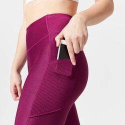 Legging avec poche téléphone Fitness Cardio Femme Rose et Violet