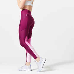 Women's phone pocket fitness high-waisted leggings, raspberry