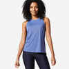 Sieviešu taisna piegriezuma kardiofitnesa T krekls, zils