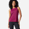 Sieviešu taisna piegriezuma kardiofitnesa T krekls, biešu purpurkrāsas