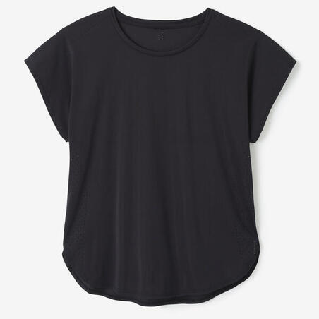 T-shirt ample lasercut cardio training femme Noir