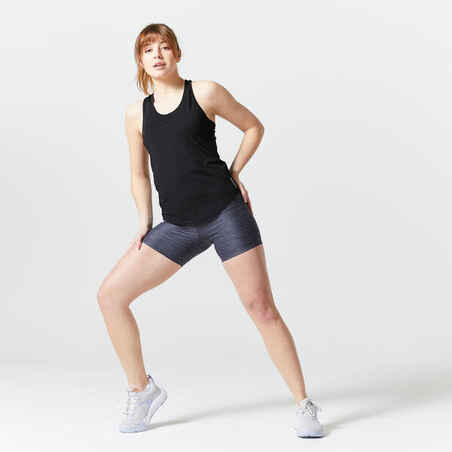 Women's Cardio Training Shaping Short Shorts - Mottled Grey