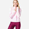 Sieviešu garpiedurkņu kardiofitnesa īsais sporta krekls, gaiši rozā