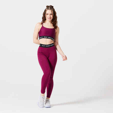 Women's Cardio Training Comfortable and Soft Long Leggings - Beet