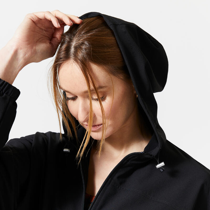 Veste à capuche fitness ample Noire