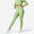 Leggings mit hoher Taille und Smartphonetasche Fitness seamless Damen - grün