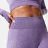 Women Gym Leggings Seamless High Waist with Phone Pocket - Aubergine Purple