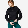 Cropped sweater met capuchon voor cardiofitness zwart