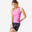 Canotta donna fitness 520 corta loose traspirante rosa stampata