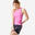 Women's Cardio Fitness Loose Bimaterial Short Tank Top - Pink Print