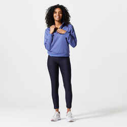 Women's Cardio Fitness Long-Sleeved Cropped Sweatshirt - Storm Blue