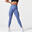 Naadloze dameslegging met push up-effect blauw