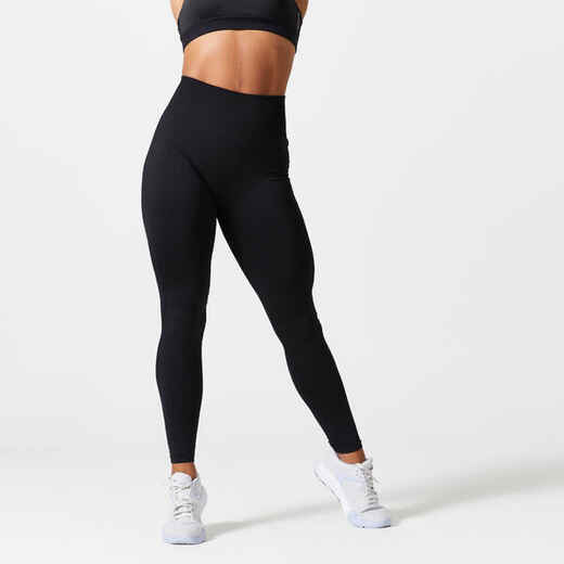Women's Fitness Cardio Leggings with Phone Pocket - Black/Grey