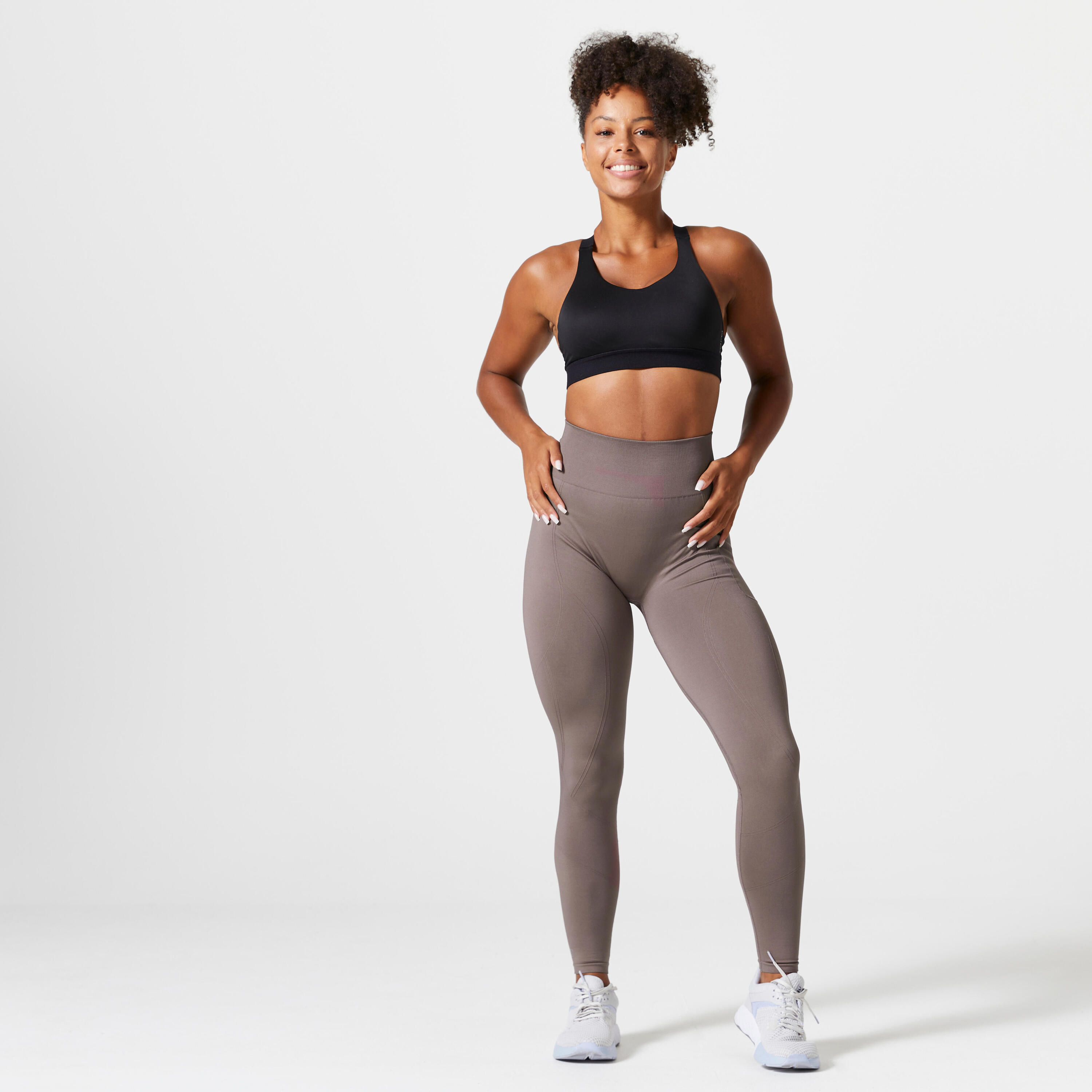 Women's Push-Up Effect Seamless Leggings - Dark Grey 2/4