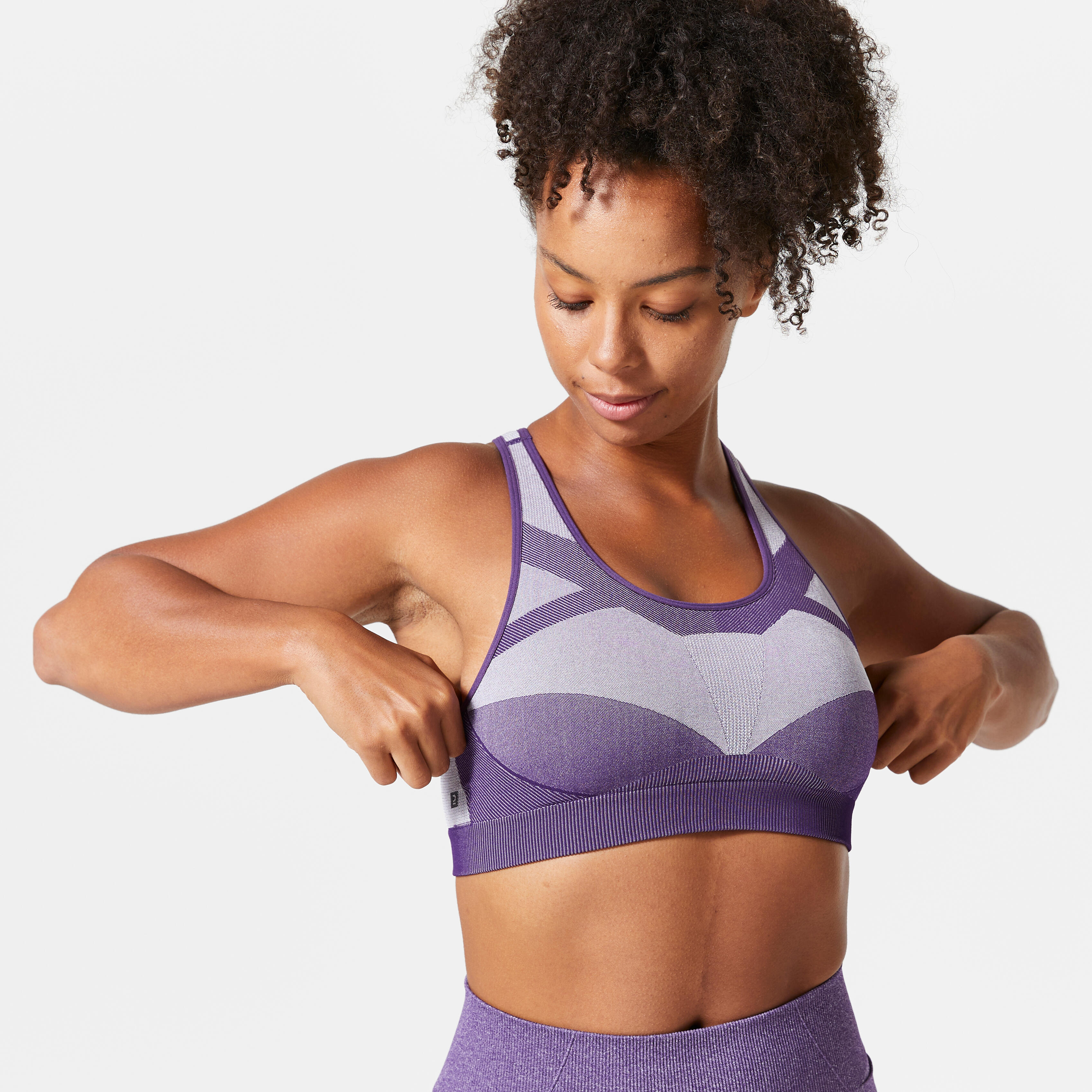 Women's Seamless Medium Support Cami Longline Sports Bra - All In Motion™  Lilac Purple L 1 ct