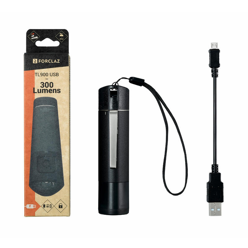 300 流明 USB 充電手電筒 TL900
