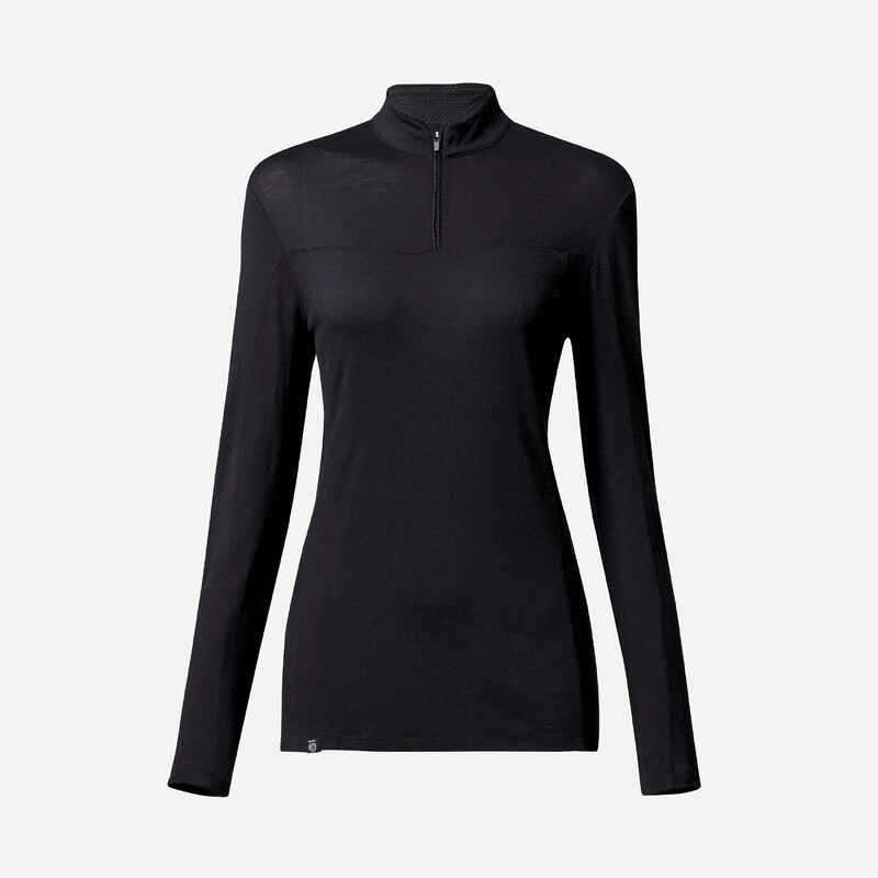 Women’s Long-sleeved Merino Zipped Neck T-shirt - MT500