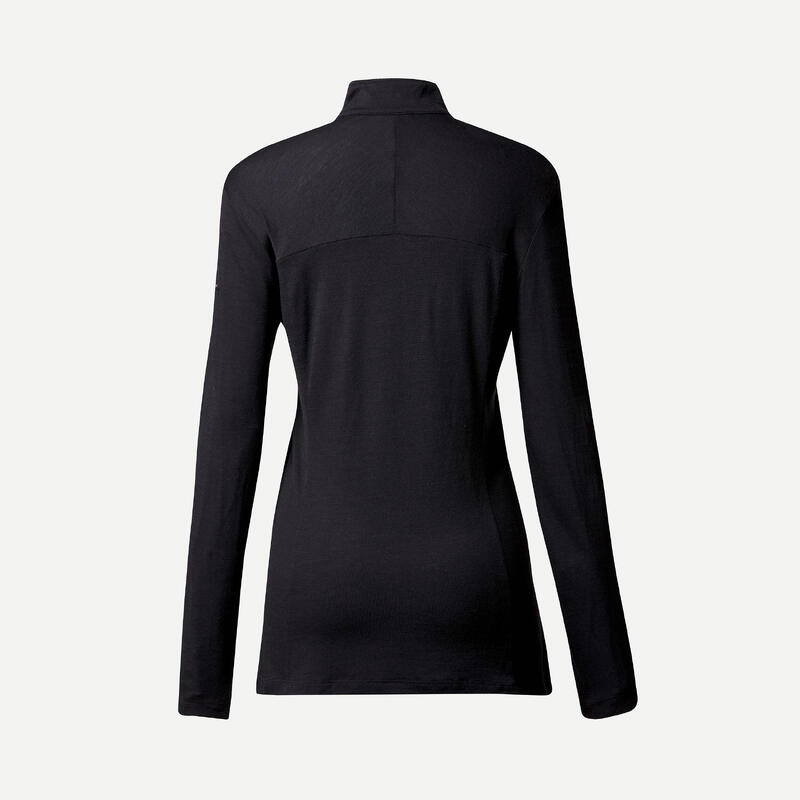 Merino Shirt Damen langarm Kragen Zip - MT500